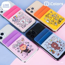 [S2B] LINE FRIENDS Card Pocket _Smartphone Card Holder Pocket for iPhone, SAMSUNG Galaxy Android All Smartphones Made in Korea